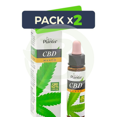 Pack 2x Cbd 10% Gotas Mango 1000Mg 10 Ml Plantis
