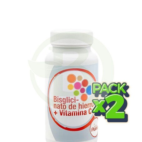 Pack 2x Bisglicinato De Hierro + Vitamina C 60 Cápsulas Plantis