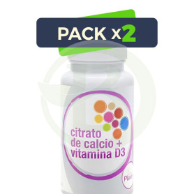 Pack 2x Citrato De Calcio + Vitamina D3 60 Comprimidos Plantis