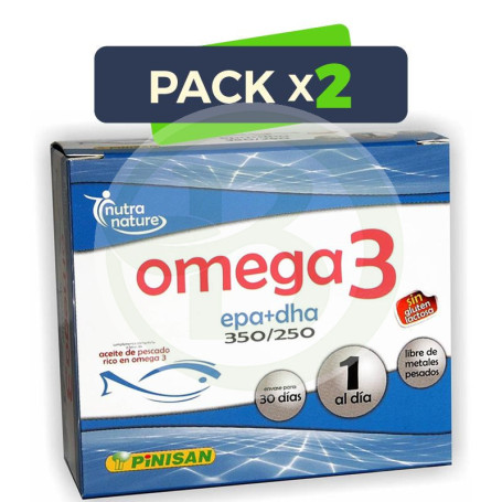 Pack 2x Omega 3 (DHA y EPA) 30 Perlas Pinisan