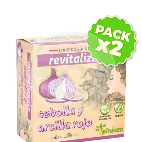 Pack 2x Champu Solido Revitalizante Cebolla y Arcilla Roja Pinisan