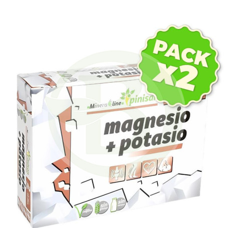 Pack 2x Magnesio + Potasio 60 Comp Pinisan