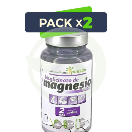 Pack 2x Bisglicinato De Magnesio 60 Comprimidos Pinisan