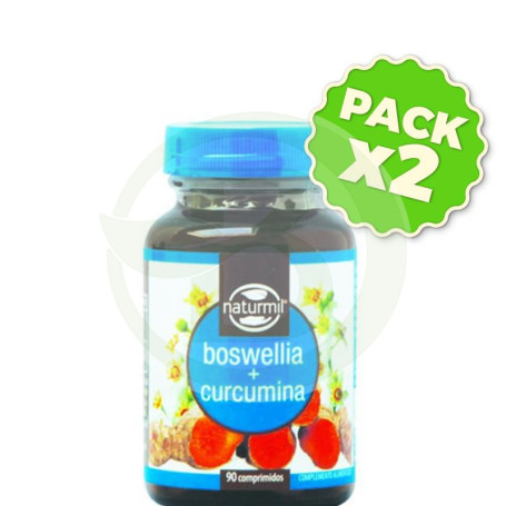 Pack 2x Boswellia + Curcumina 90 Comprimidos Naturmil
