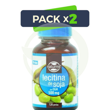 Pack 2x Lecitina de Soja 500Mg. 120 Perlas Naturmil