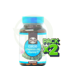 Pack 2x Calcio + Magnesio + Zinc + Vitamina D 90 Comprimidos Naturmil