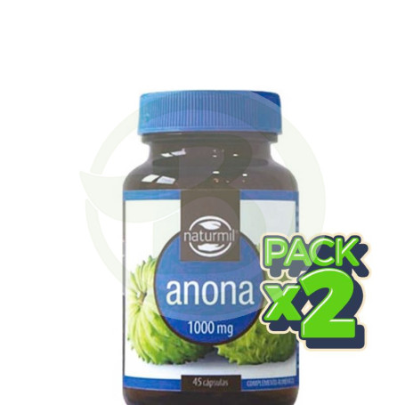 Pack 2x Graviola (Anona) 1000Mg. 45 Cápsulas Naturmil
