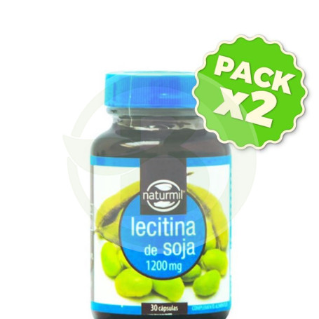 Pack 2x Lecitina de Soja 1200Mg. 30 Cápsulas Naturmil