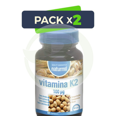 Pack 2x Vitamina K2 100Mg. 60 Comprimidos Naturmil