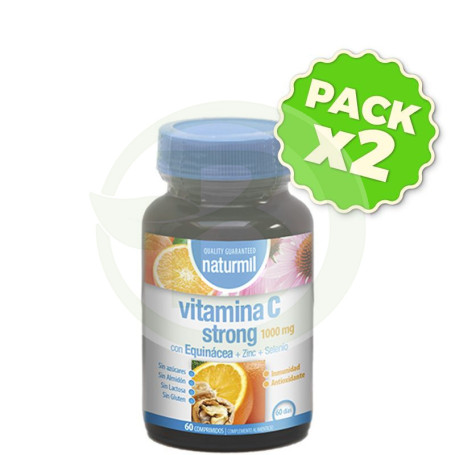 Pack 2x Vitamina C Strong 1000Mg 60 Comprimidos Naturmil