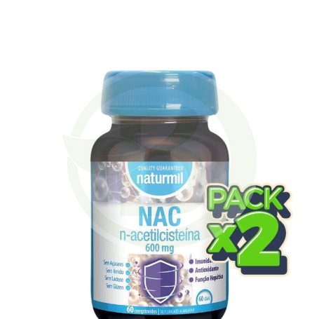 Pack 2x N-Acetilcisteina 600Mg 60 Comprimidos Naturmil