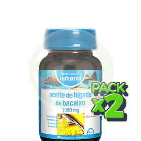 Pack 2x Aceite De Hígado De Bacalao 1000Mg 90 Perlas Naturmil