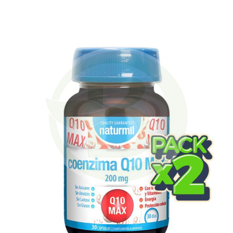 Pack 2x Coenzima Q10 Max 200Mg 30 Cápsulas Naturmil