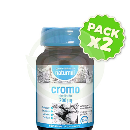 Pack 2x Picolinato De Cromo 200Ug 60 Comprimidos Naturmil