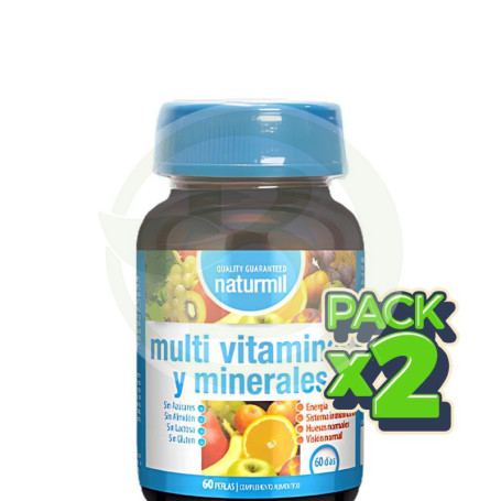 Pack 2x Multivitaminas & Minerales 60 Perlas Naturmil