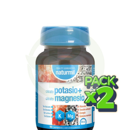 Pack 2x Citrato De Potasio + Citrato De Magnesio 90 Comprimidos Naturmil