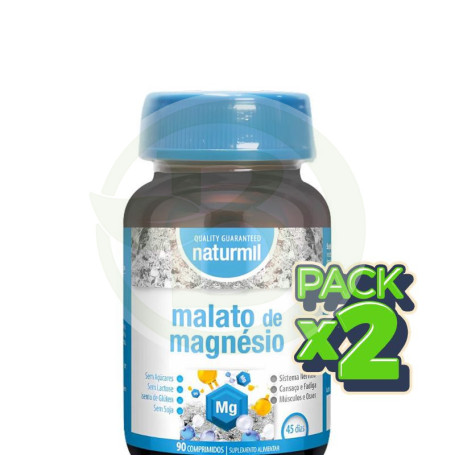 Pack 2x Malato De Magnesio 90 Comprimidos Naturmil