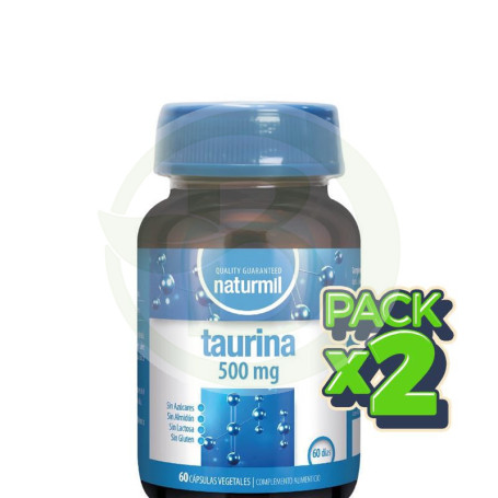 Pack 2x Taurina 500Mg 60 Cápsulas Vegetales Naturmil