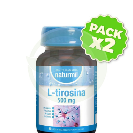 Pack 2x L-Tirosina 500Mg 60 Cápsulas Vegetales Naturmil