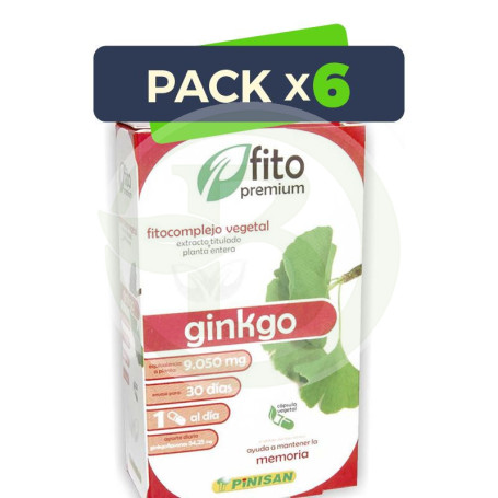 Pack 6x Fito Premium Ginkgo Biloba 30 Cápsulas Pinisan