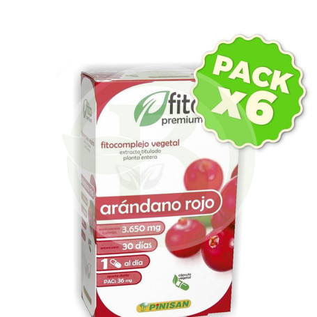 Pack 6x Fito Premium Arándano Rojo 30 Cápsulas Pinisan