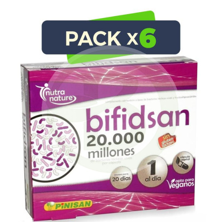 Pack 6x Bifidsan 20000 Millones 20 Cápsulas Veg. Pinisan