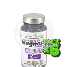 Pack 6x Bisglicinato De Magnesio 60 Comprimidos Pinisan