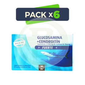 Pack 6x Glucosamina + Condroitina Fuerte 20 Ampollas Bebibles 15Ml. Natu