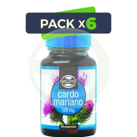 Pack 6x Cardo Mariano 500Mg. 90 Comprimidos Naturmil