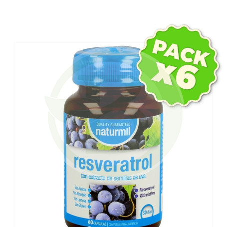 Pack 6x Resveratrol 60 Cápsulas Naturmil