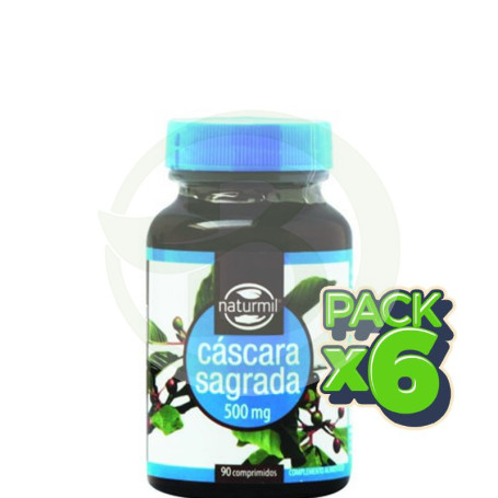 Pack 6x Cáscara Sagrada 500Mg. 90 Comprimidos Naturmil