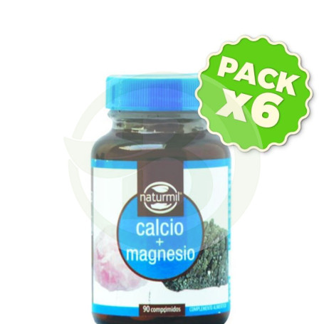 Pack 6x Calcio + Magnesio 90 Comprimidos Naturmil