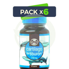 Pack 6x Cartílago de Tiburón 750Mg. 45 Cápsulas Naturmil