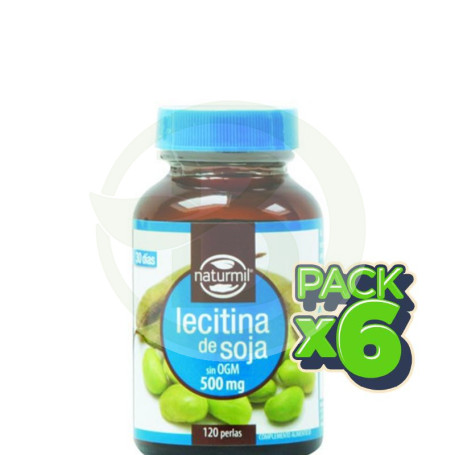 Pack 6x Lecitina de Soja 500Mg. 120 Perlas Naturmil