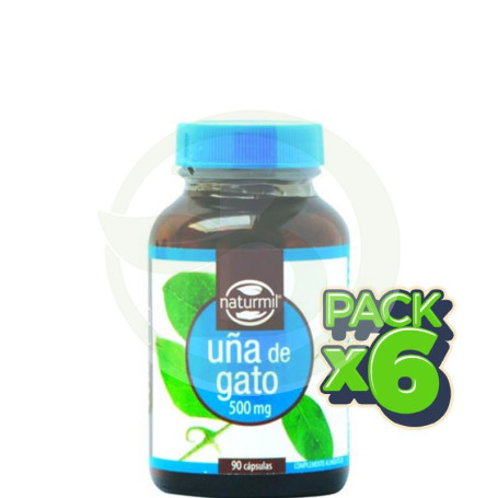 Pack 6x Uña de Gato 500Mg. 90 Cápsulas Naturmil