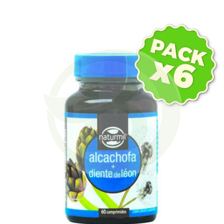 Pack 6x Alcachofa + Diente de León 60 Comprimidos Naturmil