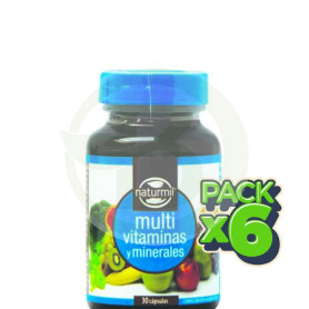Pack 6x Multivitaminas y Minerales 30 Cápsulas Naturmil