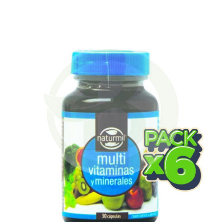 Pack 6x Multivitaminas y Minerales 30 Cápsulas Naturmil