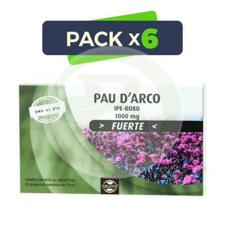 Pack 6x Pau D´Arco Fuerte 20 Ampollas 15Ml. Naturmil