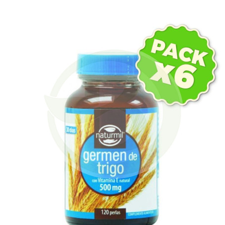 Pack 6x Germen de Trigo 500Mg. 120 Perlas Naturmil