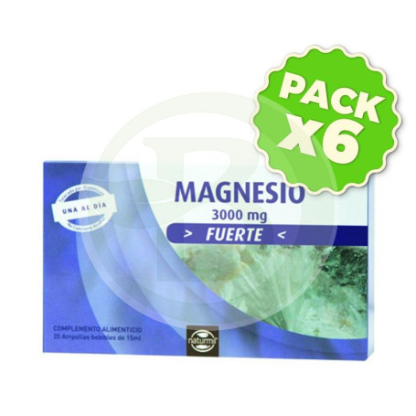 Pack 6x Magnesio Fuerte 20 Ampollas 15Ml. Naturmil