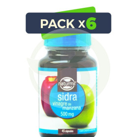 Pack 6x Sidra 500Mg. (Vinagre de Manzana) 45 Cápsulas Naturmil