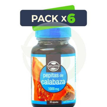 Pack 6x Calabaza 1.000Mg. 30 Cápsulas Naturmil