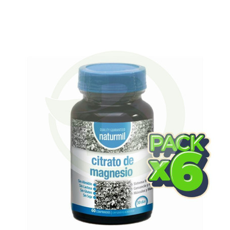 Pack 6x Citrato De Magnesio 60 Comprimidos Naturmil