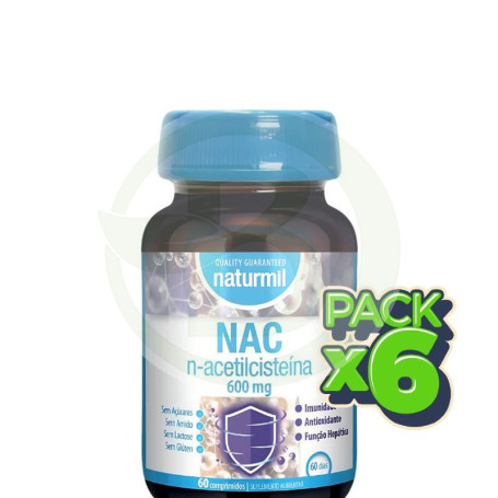 Pack 6x N-Acetilcisteina 600Mg 60 Comprimidos Naturmil