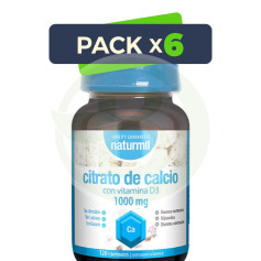 Pack 6x Citrato De Calcio 1000Mg 120 Comprimidos Naturmil