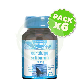 Pack 6x Cartilago De Tiburón 750Mg 180 Cápsulas Naturmil