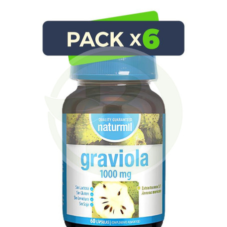 Pack 6x Graviola (Anona) 1000Mg 60 Cápsulas Naturmil