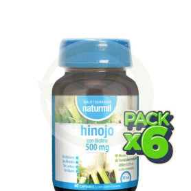 Pack 6x Hinojo con Biotina 500Mg 60 Comprimidos Naturmil