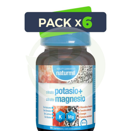 Pack 6x Citrato De Potasio + Citrato De Magnesio 90 Comprimidos Naturmil